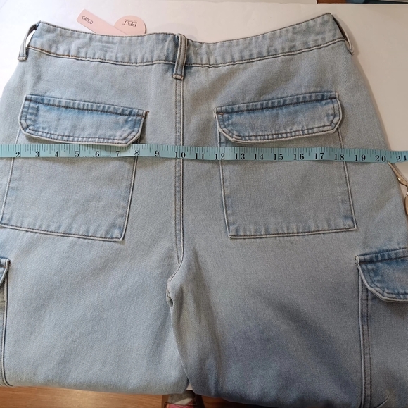 BB Jeans women's cargo pants,straight leg,Low rise,Ligh Blue,sz 9/29, Cotton. - Picture 6 of 17